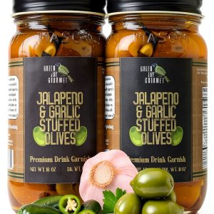 Green Jay Gourmet Double Stuffed Olives 1 Pound Cocktail Olives-0