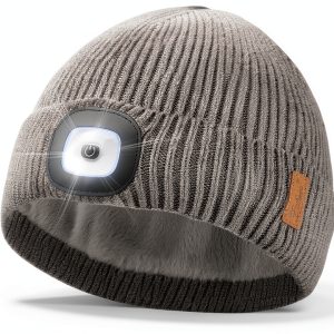 LED Lighted Fleece Beanie by LumiGear Unisex Winter Cap Warm Interior-0