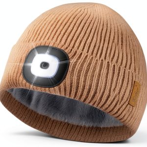 LED Lighted Fleece Beanie by LumiGear Unisex Winter Hat Warm Lining-0
