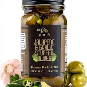 Double Stuffed Olives Green Jay Gourmet Cocktail Garnish 1lb Pack-0