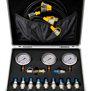 ATPEAM Hydraulic Pressure Test Kit Excavator Parts Hydraulic Tester Coupling Hydraulic Pressure Gauge Kit with 11 Couplings for Excavator Construction Machinery 25/40/60 Mpa-0